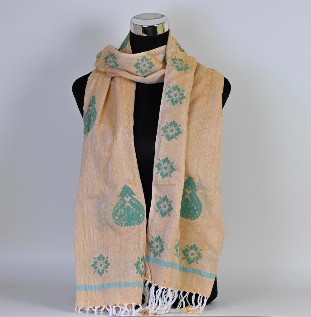 Hand-Woven Stole With Assamese Motifs